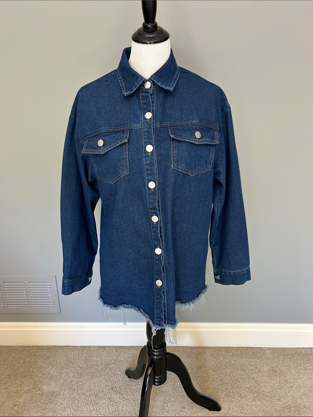 Source Unknown Dark Blue Denim Jean Jacket